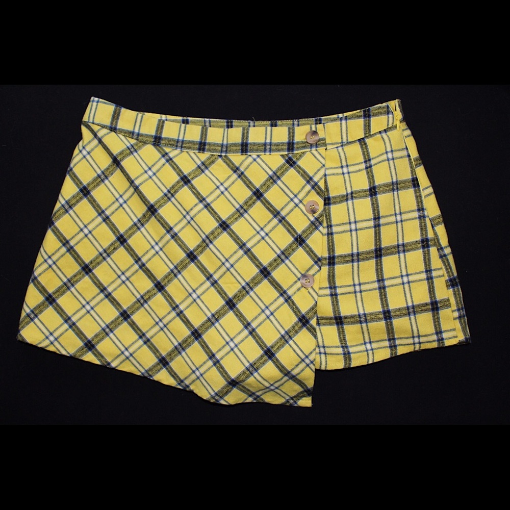 Kendall and Kylie Yellow Plaid Skort